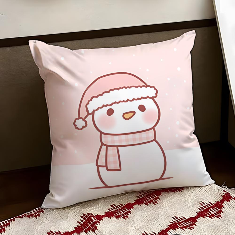 Melting Snowman Cushion Cover Reversible Soft Durable Pillow Cover Home Car MultiScene Use for Daily Comfort