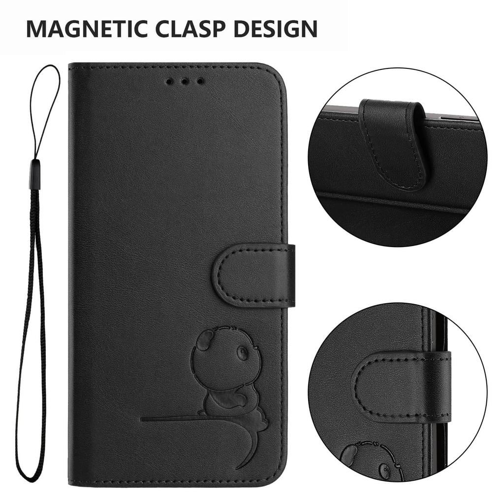 WEFOR Panda RFID-Portemonnaie-Hülle für iPhone 15 14 13 12 11 Pro Max 15 Plus XS Max XR SE, Klapphülle mit Kartenhalter für Damen Herren