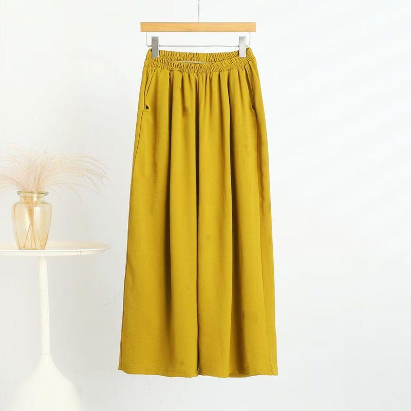 Cotton and Linen Casual Pants Women Summer Thin Straight Wide-Leg Pants Plus size Loose Sweat pants Solid All-Match Ice Silk Trousers