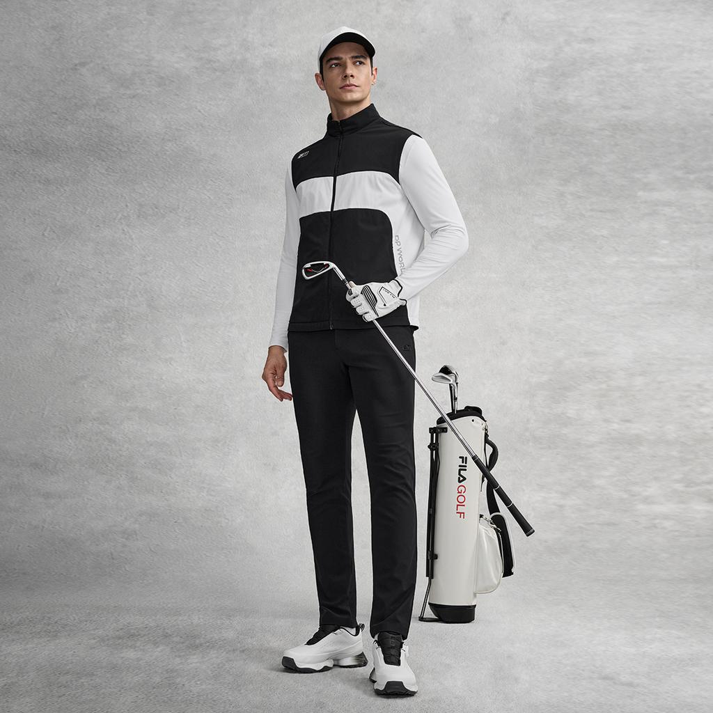 FILA Golf Series Fashion Simple Sports Casual Comfortable Woven Vest Men vest Deep-Black A11M615711FBK