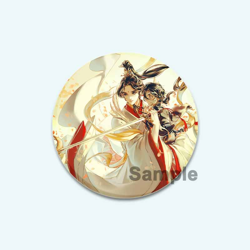 32/44/58 mm Anime Heaven Official's Blessing Badge Hua Cheng/Xie Lian Cartoon-Broschen, handgefertigt, niedliche Emaille-Anstecker als Schmuck, Geschenk-Accessoire
