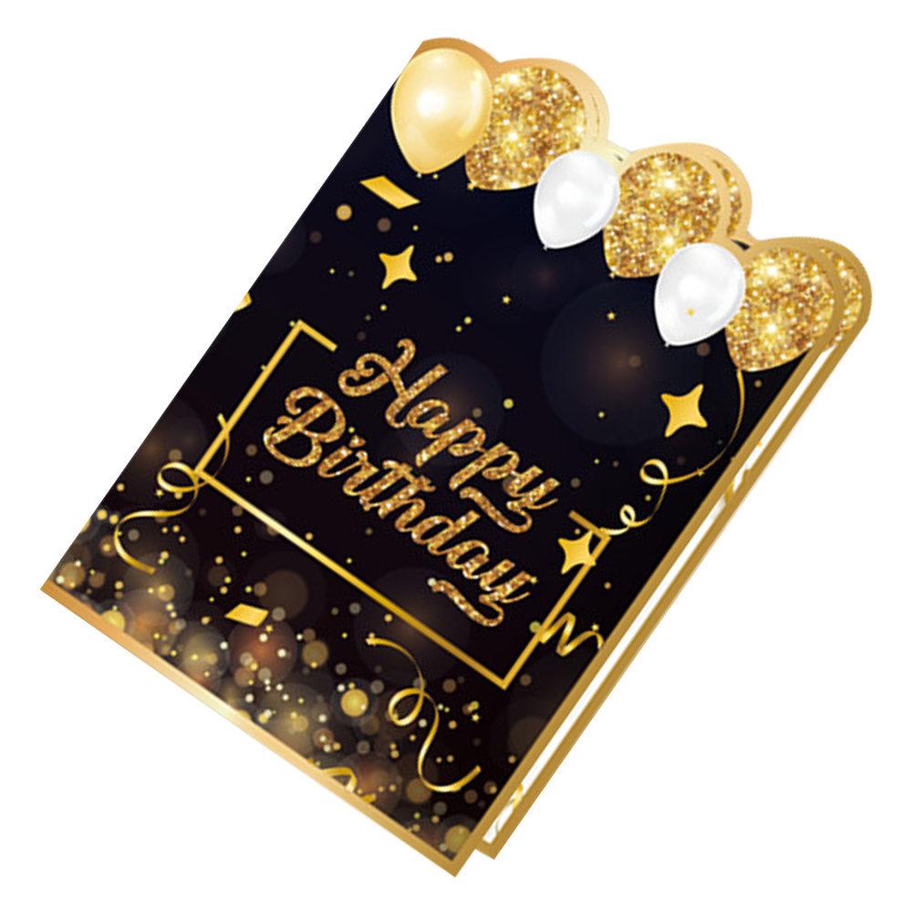 Large Birthday Sign In Card Black Golden Keepsake Guest Book for Birthday Party Album Large Signature Book