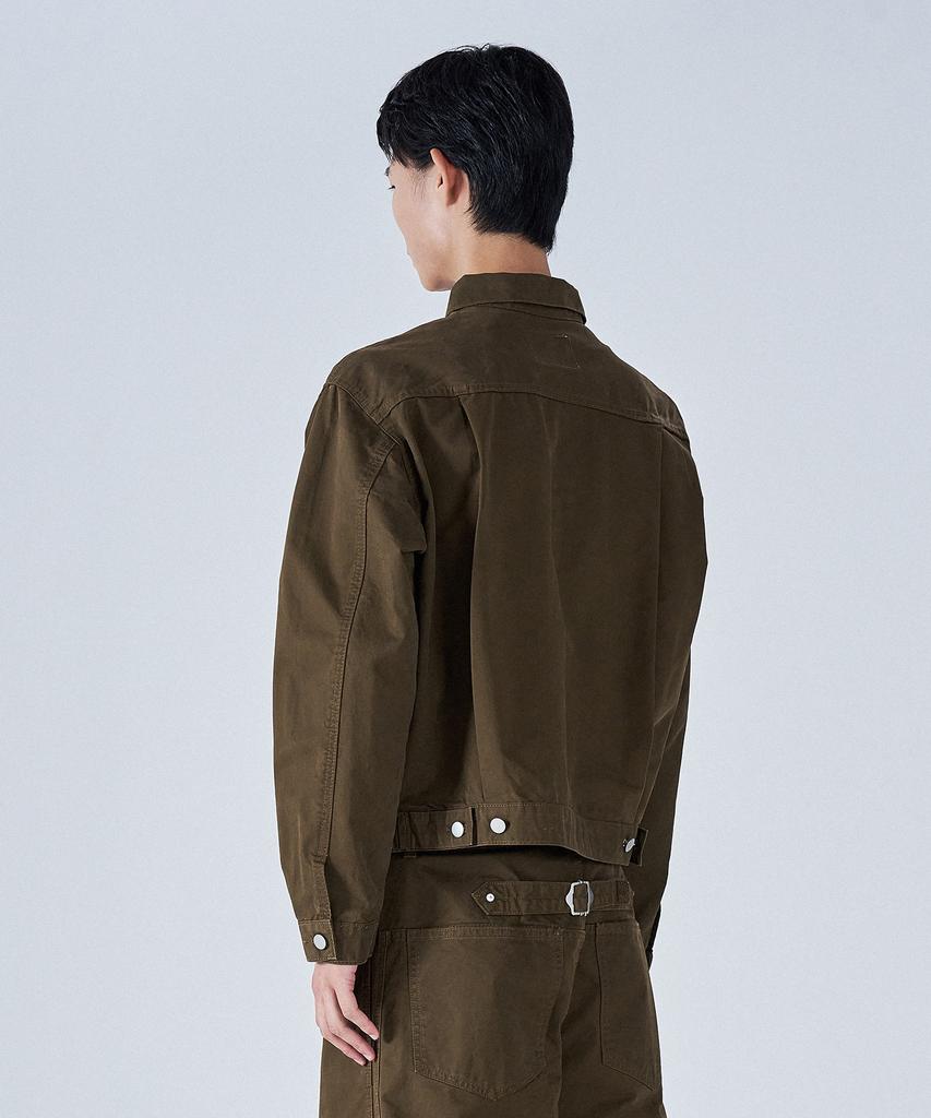PROJECT3 Compact Twill Trucker Jacket [Brown]_Tj0710