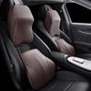 Universal Memory Foam Car Headrest and Back Support Pillow - Full Leather, Four Seasons Comfort