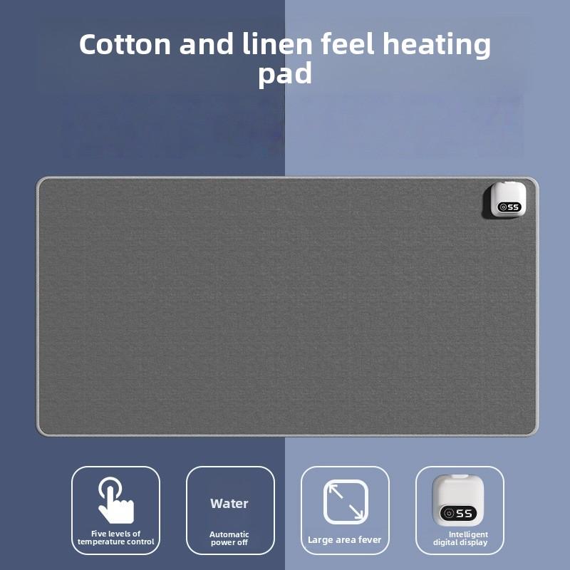 

Large Heated Mouse Curtain with Digital Display, Linen Texture, Warm and Heat-Generating Table Mat - Keeps Hands Warm During Winter Office Work 60*36cm [medium size]