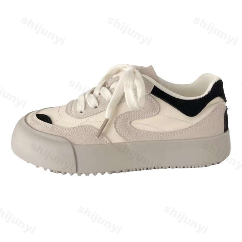 Fashion Women Platform Sneakers 2025 Autumn New Round Toe Fashion Lace Up Casual Flats Lightweight Comfortable Vintage Vulcanized Shoes