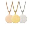 10Pcs 15-30mm Blank Round Discs Pendant Necklaces Gold Plated Chain Necklaces For DIY Custom Name Logo Women's Men's Jewelry