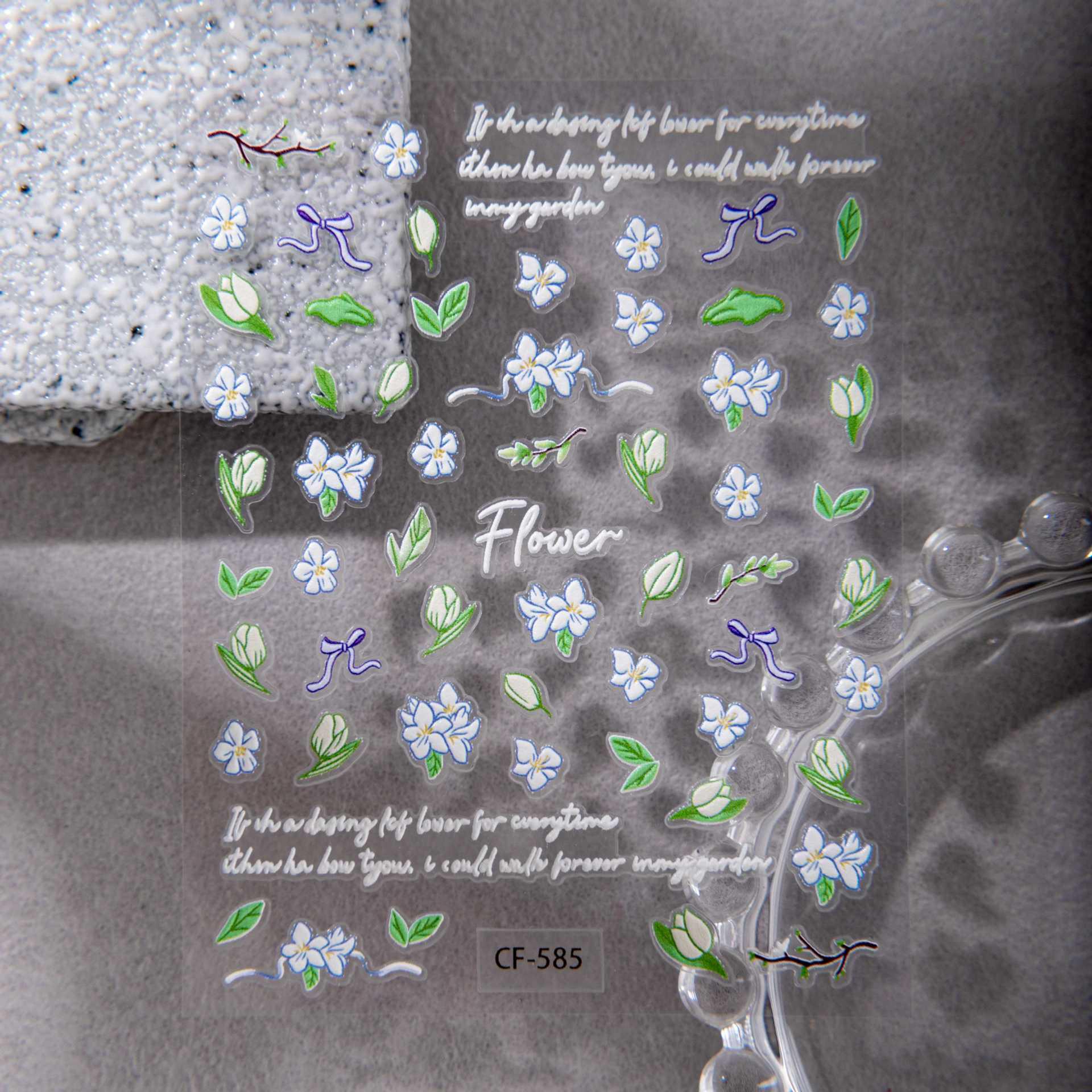 Cyansea Ландыш Наклейки с тиснением для нейл-арта и DIY-журналов CF-585