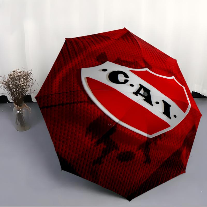 Printed Club Atlético Independiente Folding Umbrella,Outdoor,Leisure,And Travel Umbrella,Durable Umbrella Fabric,Birthday And Holiday Gift