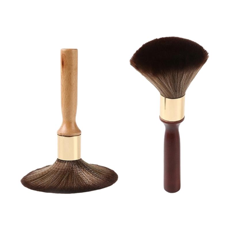 Fiber Hair Cleaning Brush Natural Wooden Handle Barber Tool For Stray Hair Removal And Maintenance