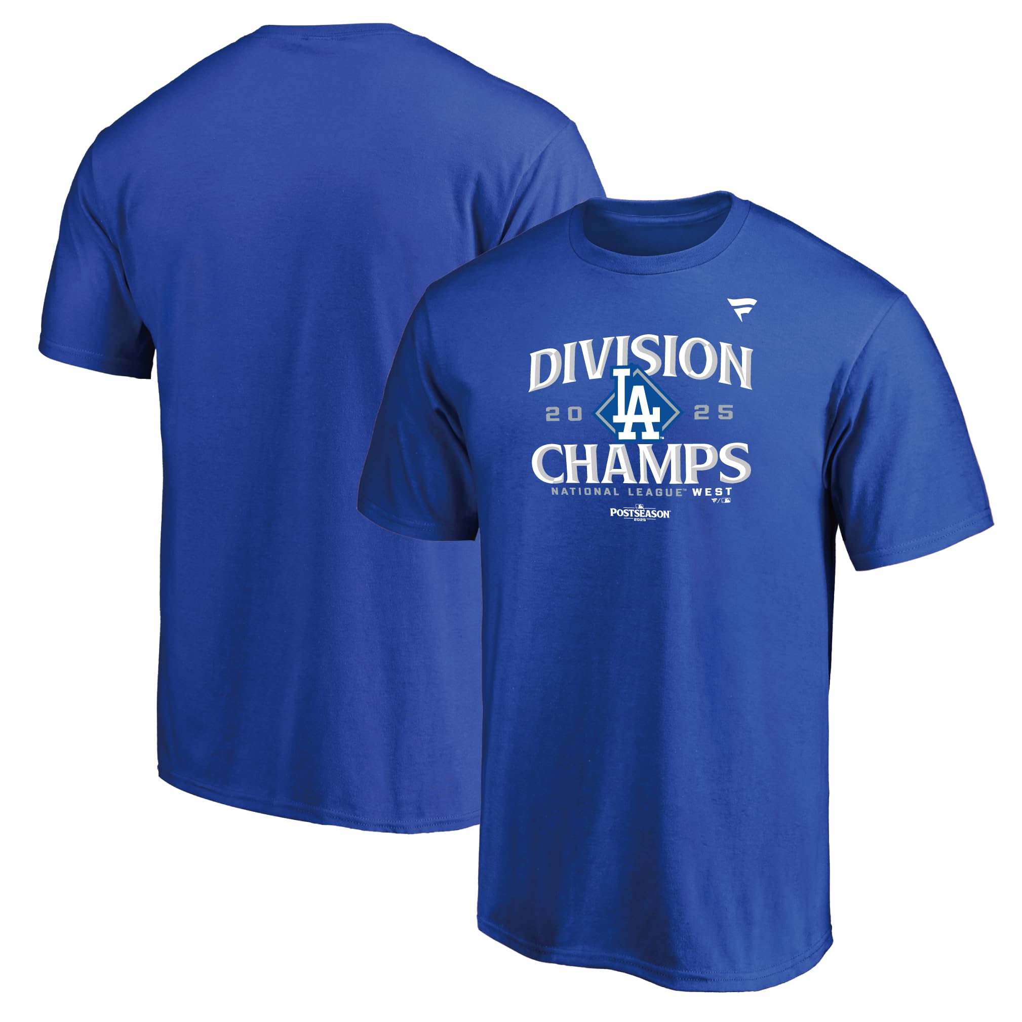[Fanatics] Fanatics 2025 MLB Postseason Los Angeles Dodgers NL West Division Champions Locker Room T-Shirt ML25AS186 BLUE (BLU)