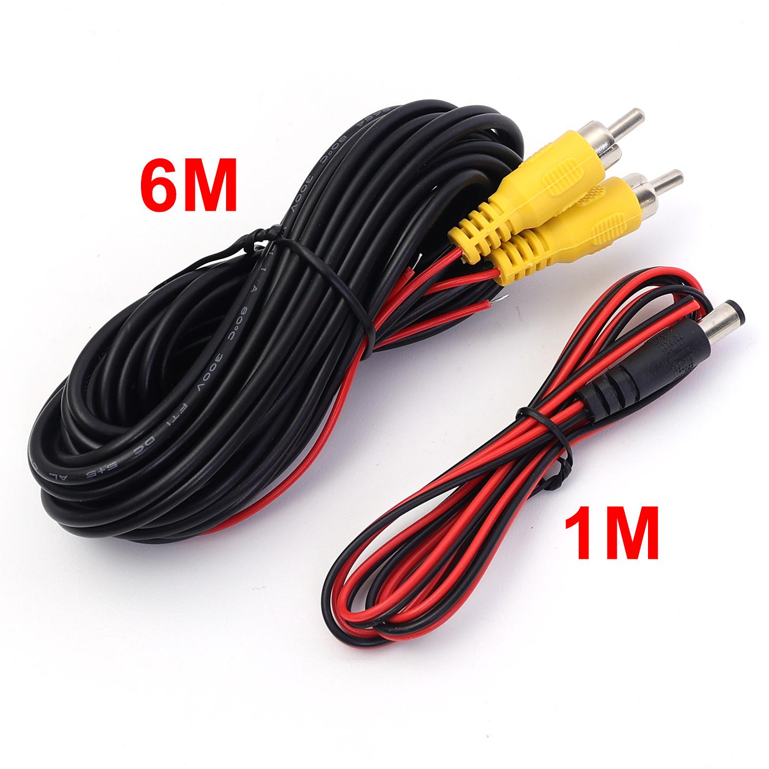 6m Reverse Camera Cable RCA Extension with Detection Cable 6V Power Cable for Car Truck RV Backup Camera Monitor Installation