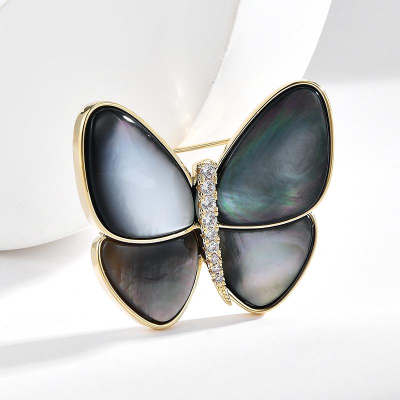Simple, Fashionable And Luxurious, Breaking The Cocoon Into A Butterfly Brooch, Zircon High-End Natural Fritillary Brooch, Female