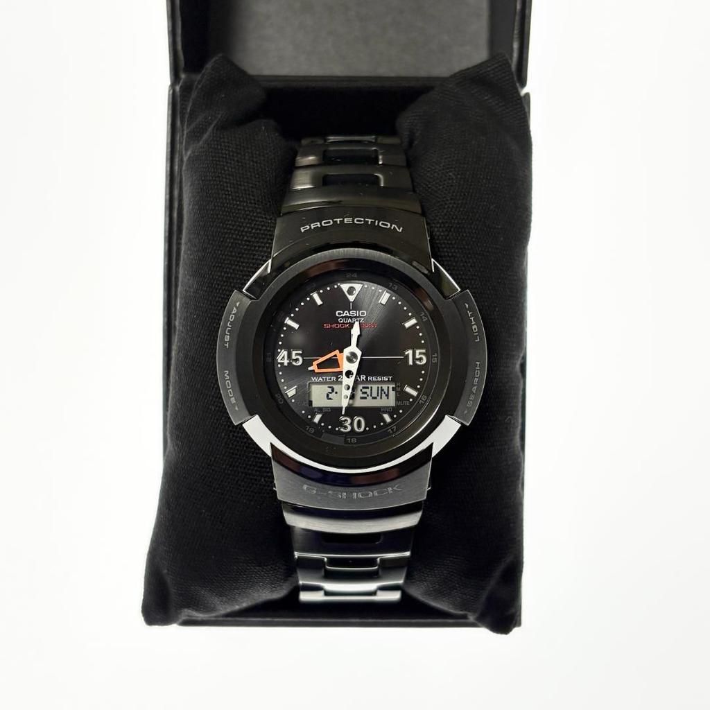 Casio G-Shock AWM-500-1AJF Full Metal Black Ion Plated Men's Watch, Tough Solar Multi Band 6, Analog-Digital, Japanese Domestic Model, JDM