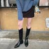 Autumn and winter new fashion v mouth but knee western high boots pointed knight medium boots women