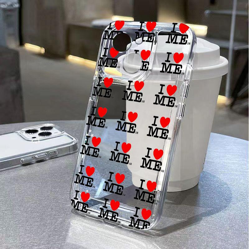 I LOVE ME Self Love Phone Case For iPhone 17 Air 16E 16 15 14 11 Pro Max Plus 13 12 Mini 8 7 X Transparent Shockproof Cover