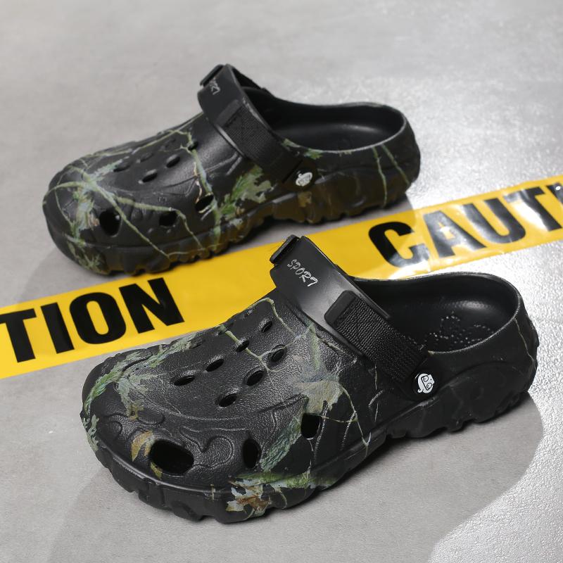 Summertime Beach Slide Shoes Men Summertime Clogs Outside Slide Sandal Shoes Man Garden Shoes Male Summertime Water Shoes Leisure Flats