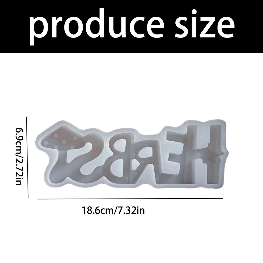 Letters with Mushroom Candle Mould Autumn Silicone Molds Ornament Molds Castings Molds Plasters Molds