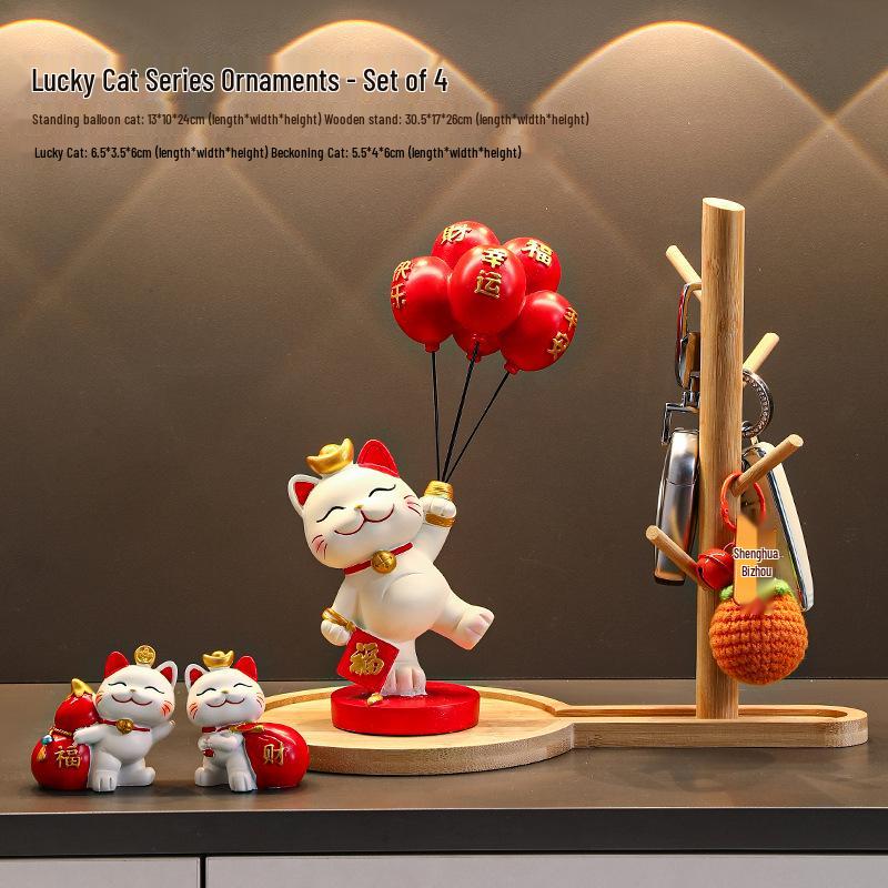 Cat Figurine - Perfect for Home Entry, Living Room, Wine Cabinet, or Shoe Cabinet Decoration; Ideal Housewarming Gift