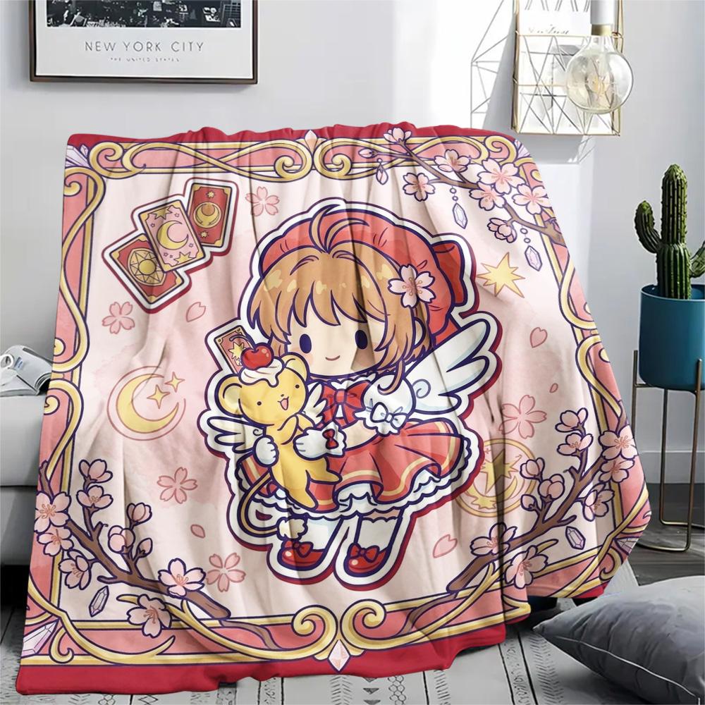 Cardcaptor Sakura Cozy Flannel Blanket Comfortable Warm Print for Travel Picnic Home Bedroom Sofa Bed.-TING