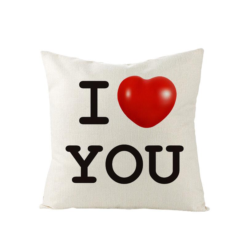 Polyester Pillowcase Valentine's Day Letter Print Sofa Pillowcase Home Ins Nordic Style