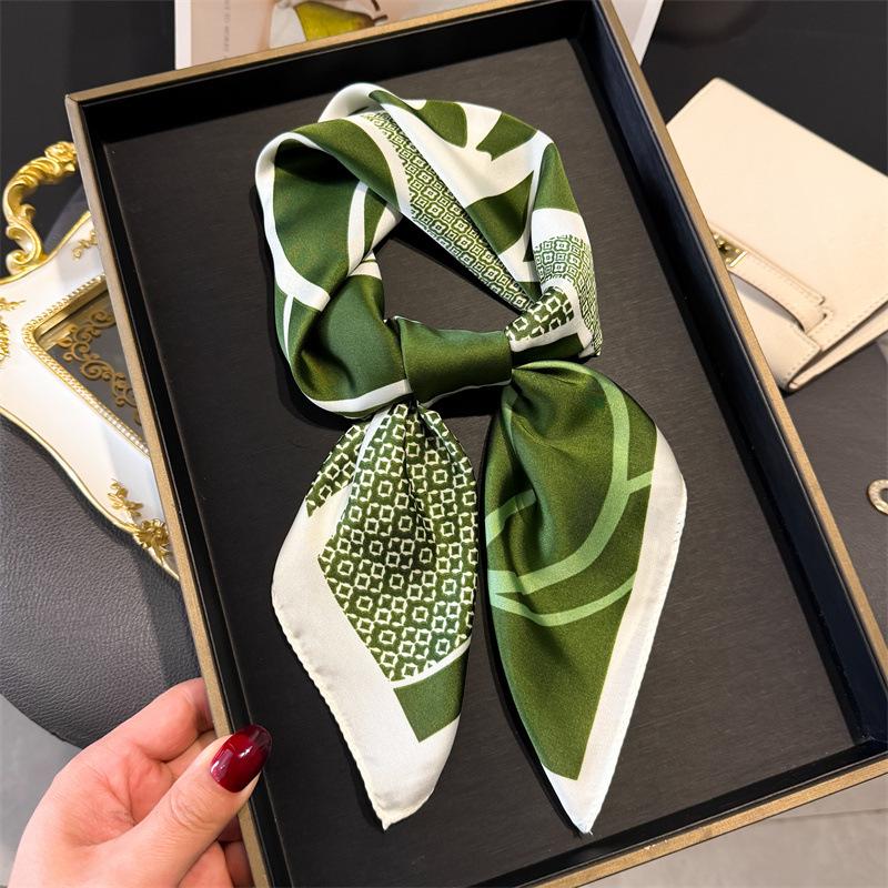 Print 70cm Silk Satin Headkerchief Women Luxury Design Neck Tie Scarf Female Hair Hand Wrist Foulard Shawl Hijab Bandana Scarves