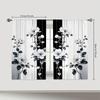 2 Stück florale Vorhänge im schwarz-weißen Stil: geeignet für Schlafzimmer/ täglichen Gebrauch   minimalistischer Stil   transluzenter Gardinenstoff