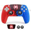 Anti-Slip Controller Silicone Cover Case for PS5 Gamepad Skin Shell with Rubber Thumb Stick Grip Gaps Touch Pad Sticker for PS5