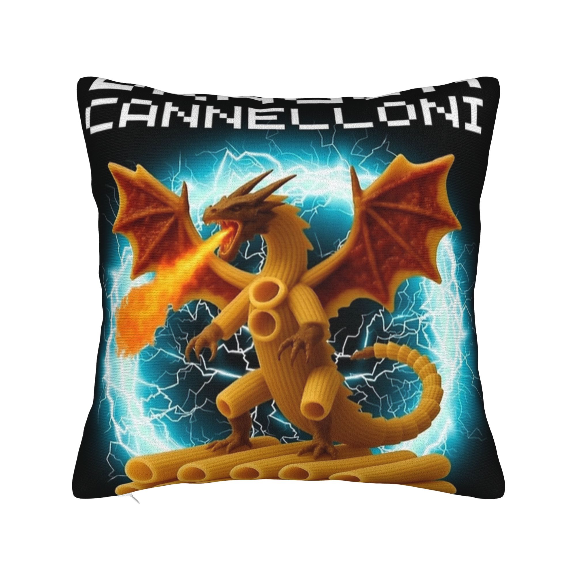 Дракон Каннеллони Дракони Итальянский Маразм Мем Наволочка для Подушки Пользовательская Наволочка Новинка Наволочка Для Гостиной Кровати Стула 12x12Inch