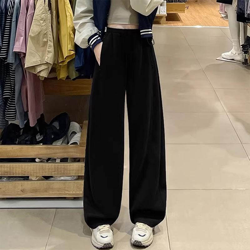 Spring American Style Maternity Slim Wide-Leg Thinning Sweatpants M чёрный
