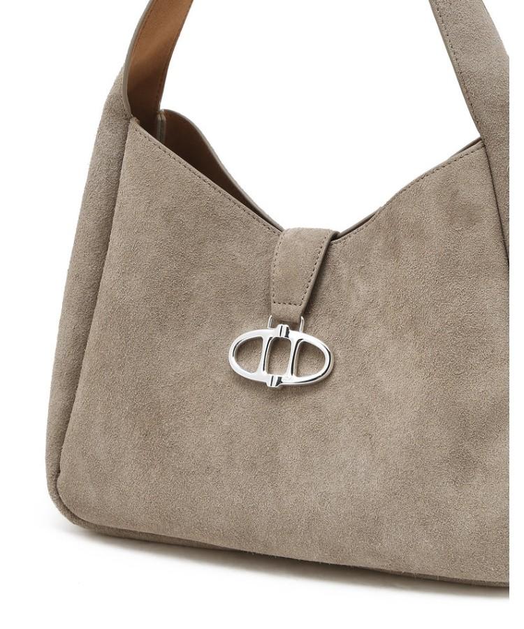 Athe Vanessabruno [Maron] Beige Suede Marron Hobo Bag M (Silver Hardware) Aaba6E418I3