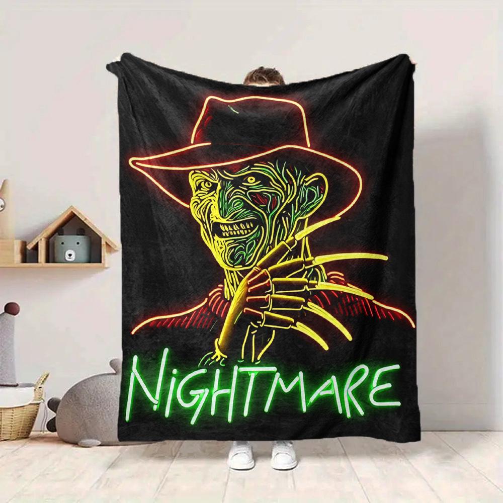 

1 шт. Фланелевое покрывало «Кошмар на улице Вязов» - Легкое, мягкое, теплое, всесезонное покрывало с HD-печатью для дивана, кровати, путешествий, кемпинга 075 130cmx150cm
