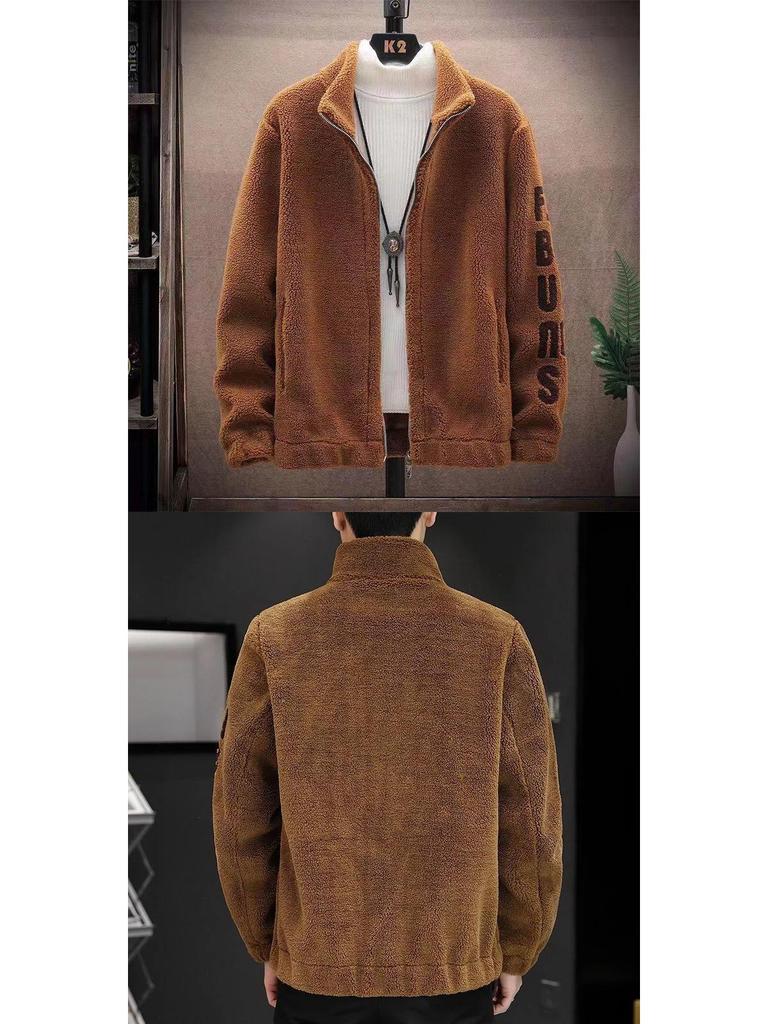 Men's 2025 Autumn/Winter Lambswool Leather Jacket: Stylish, Thick, and Warm