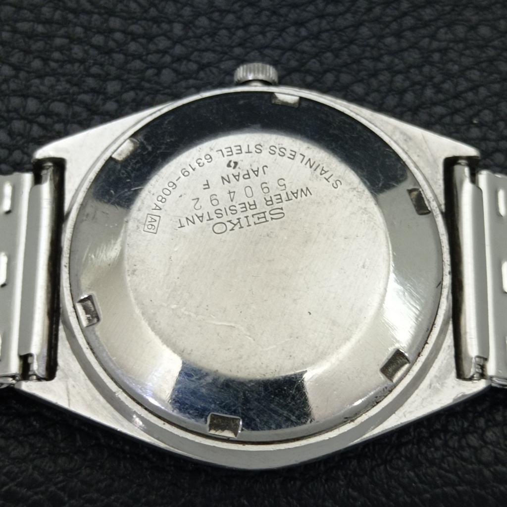 Seiko 5 AUTOMATIC 6309A JAPAN MENS VINTAGE BLACK COLOR DIAL WATCH A701668-5