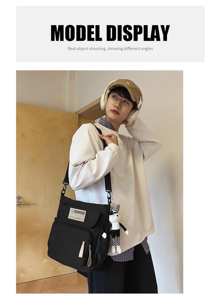 Unisex Large Capacity Messenger Bag - Korean & Japanese Style Student Commuter Shoulder Bag