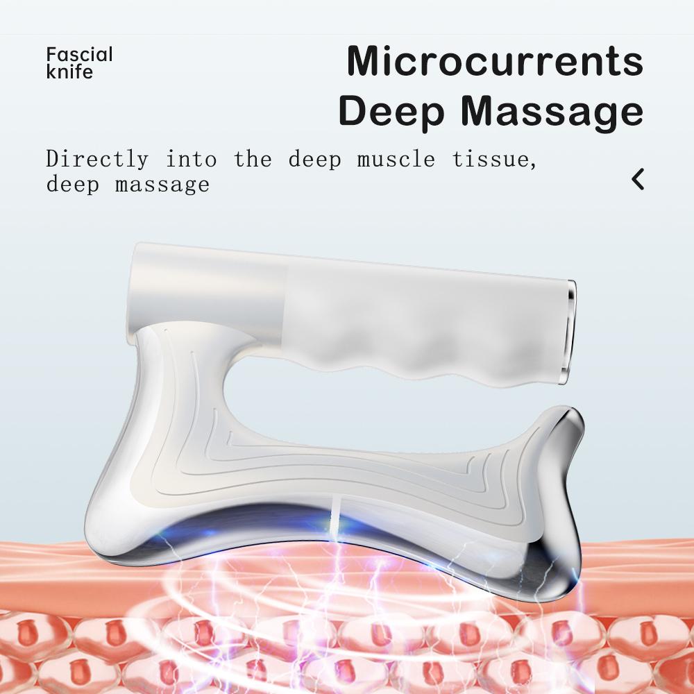 Microcurrent Electric Fascia Knife Heating Vibration Fascia Massager Muscle Relaxation Relief Body Scraping Gua Sha Tool