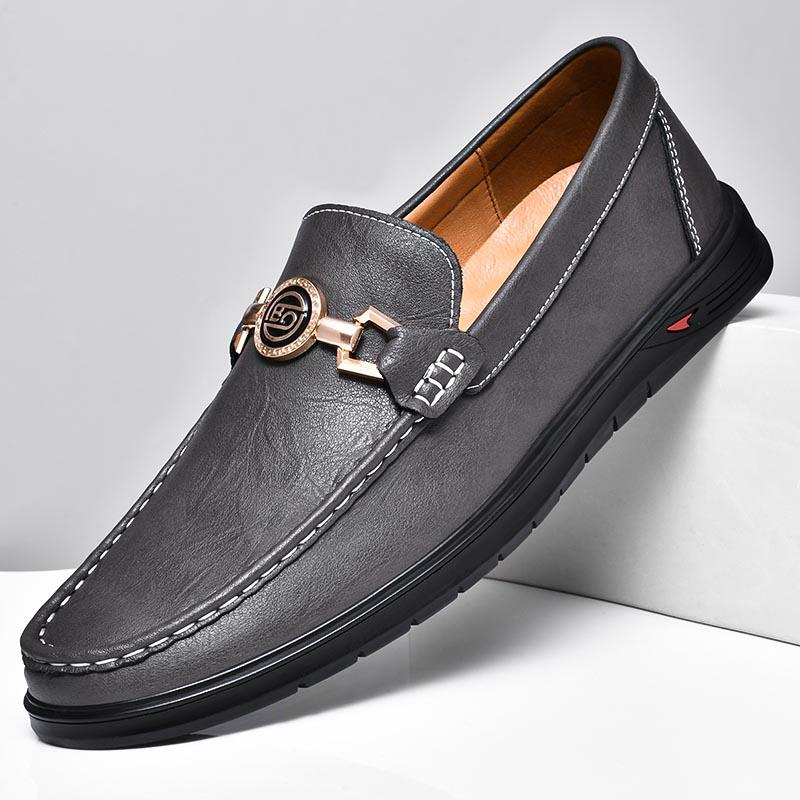 Genuine Leather Men Shoes Simple Casual Formal Mens Loafers Comfy Moccasins Breathable Slip On Male Boat Shoes Driving Footwear