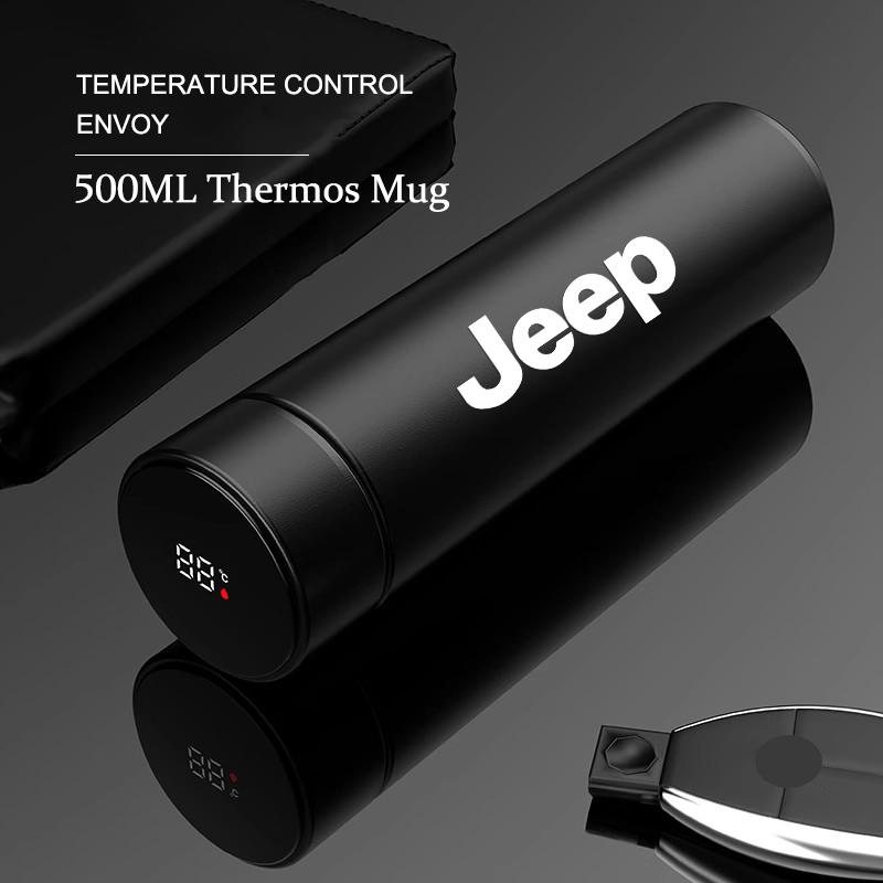 CROAHV1 500ml Thermos Mug Stainless Steel Insulated Cup For Jeep Renegade Wagoneer Avenger Recon Wrangler JK Gladiator Compass Grand