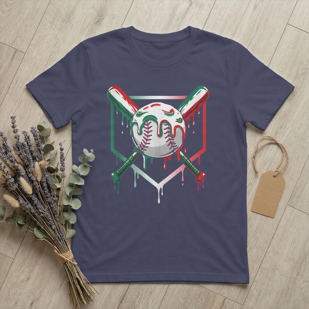 Baseball Sport Ice Cream Drip Unisexs T Shirts Funny Meme Cool Tees Short Sleeve Round Collar TShirt 100 Cotton Birthday Clothes