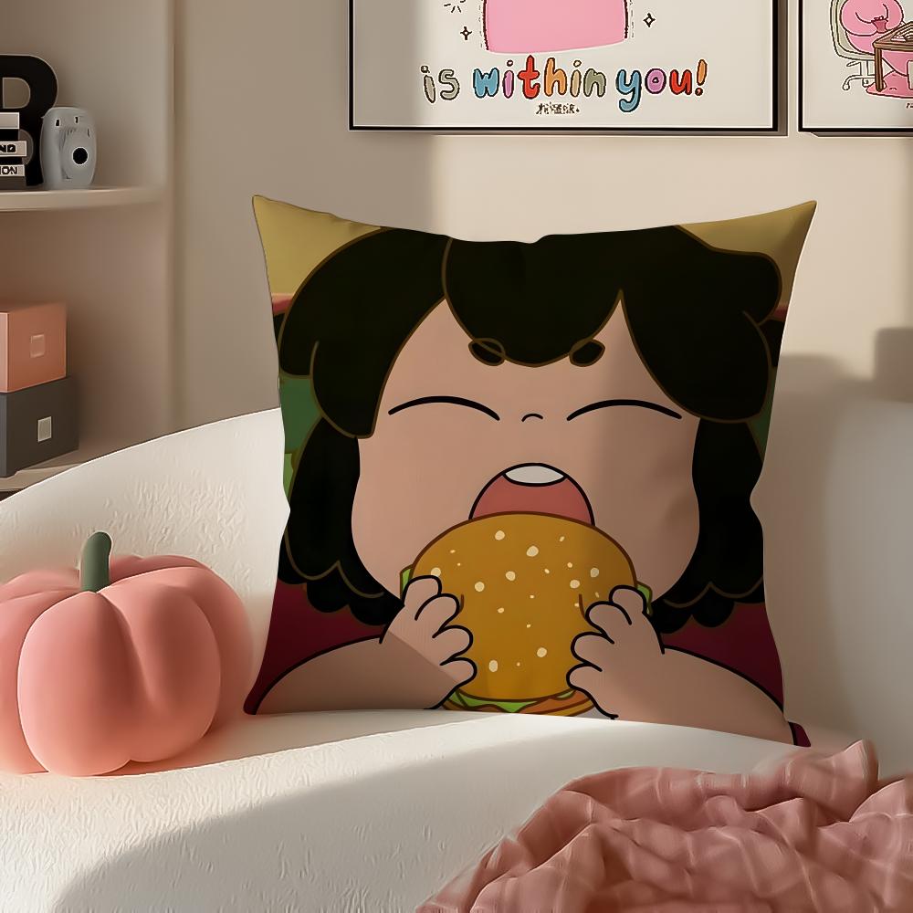 Animation charming The Legend of Luo Xiaohei Cushion Cover Pillowcase Short Plush Invisible zipper Room Sofa Cushion Cover