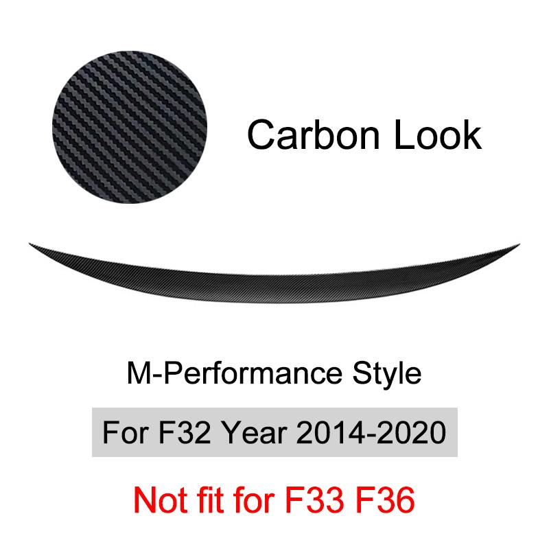 Per BMW Serie 4 F32 F33 F36 2014-2020 Fibra di Carbonio Lip Paraurti Posteriore Spoiler Baule Kit Ala Coda Stile MP M4 PSM Nero Lucido