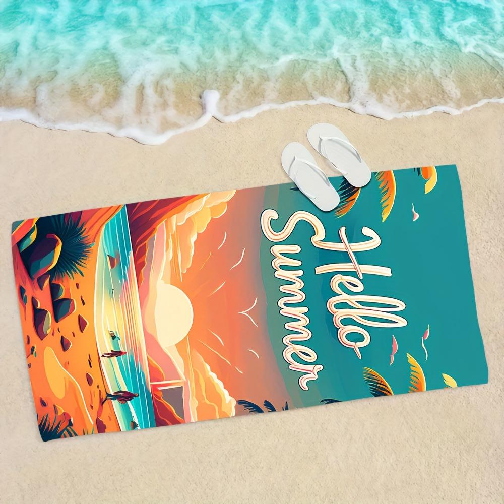 Hello Summer Beach Towel: Embrace the Sunny Coastal Vibes! Suitable for Towels, Bath Towels, Beach Towels