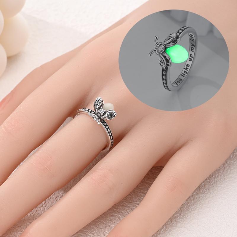 

925 Silver Ring Original Luminous Firefly for Woman Fashion Classic Fine Jewelry 6