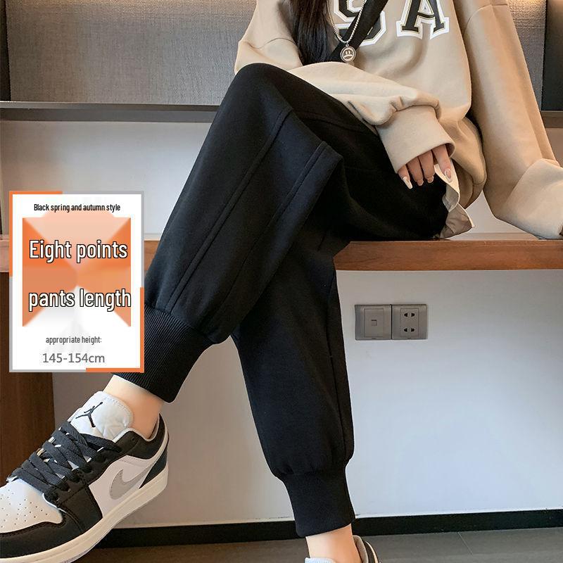 

Petite Fleece-lined Cuffed Sweatpants for Women - Grey Casual, Spring/Autumn S