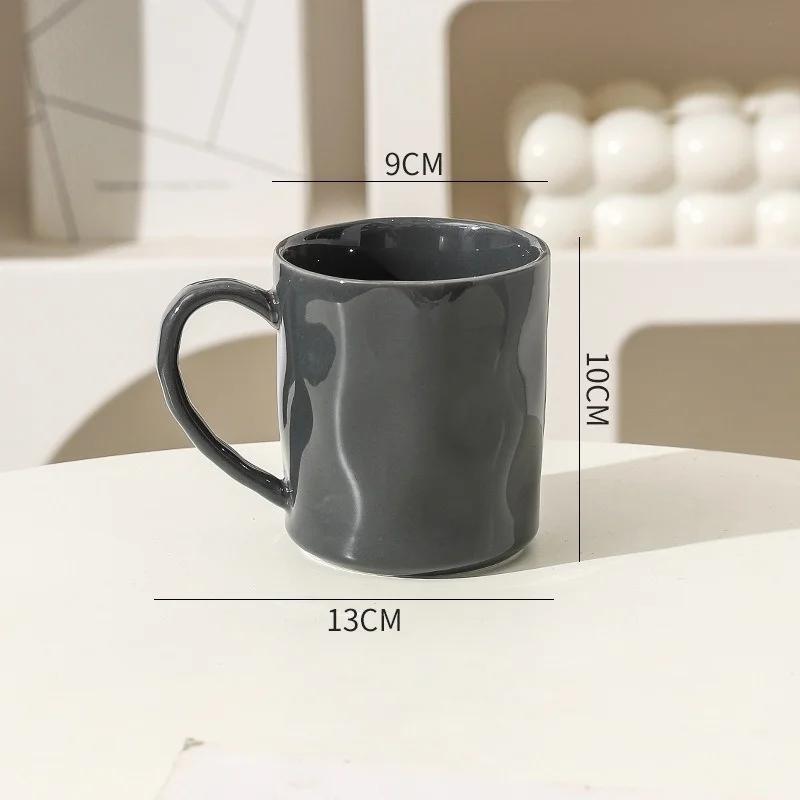 Simple Solid Color Ceramic Mug Household Large Capacity Juice Milk Cup Afternoon Tea with Handle Coffee Cups Tableware