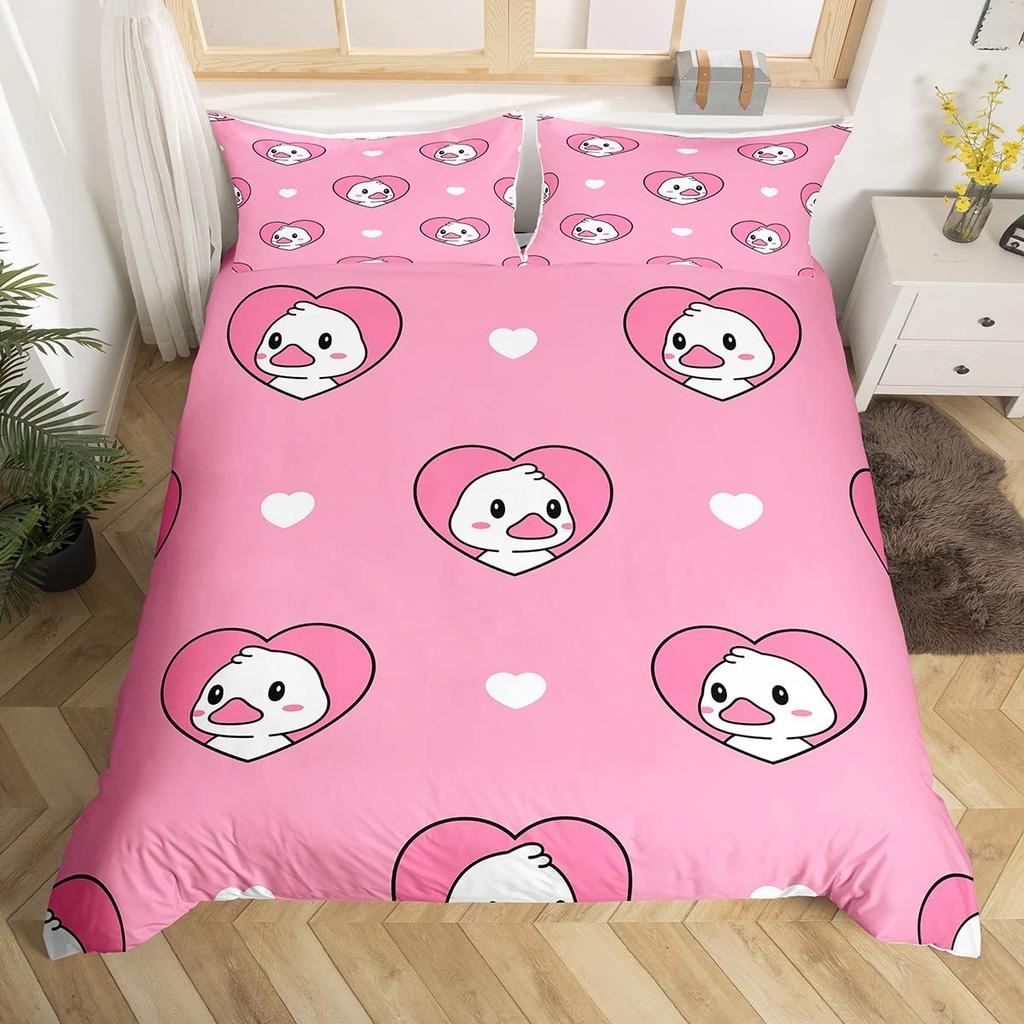 Love Comforter Set Queen King Full Size Heart Shaped Bedding Sets Full for Teen Girls Women Men Boys 3 Piece with 2 Pillow Shams