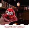 TOYMYTOY Daruma Ceramic Daruma Traditional Red Figurine, Japanese-Style Decor, Motif, Cute, Auspicious, Gift, Craft,