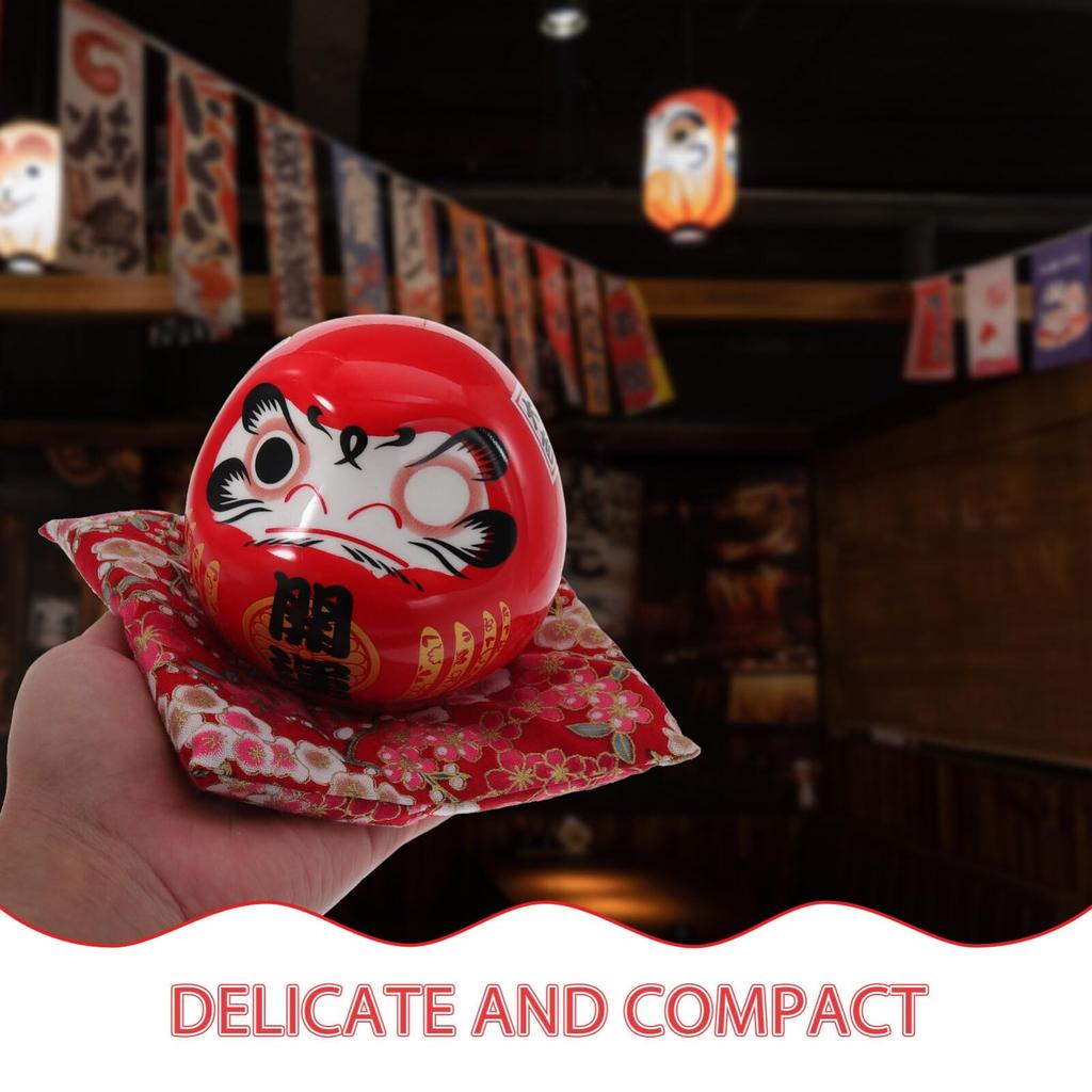 TOYMYTOY Daruma Ceramic Daruma Traditional Red Figurine, Japanese-Style Decor, Motif, Cute, Auspicious, Gift, Craft,