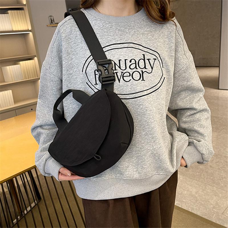 Lightweight Women's Bag, High End Feeling Cross Bags Nyl Tote Bag Solid Color Design Single Shoulder Bag Versatile Cloth Pouch