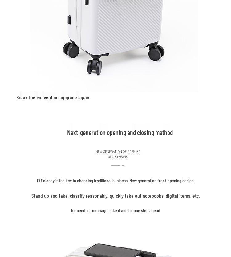 Front Opening Password Carry-On Suitcase for Female Students - Stylish and High-Value